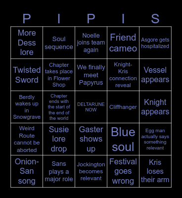 DELTARUNE BINGO Card