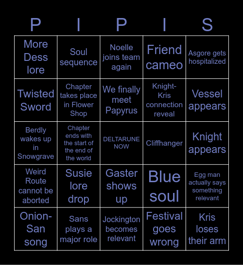 DELTARUNE BINGO Card