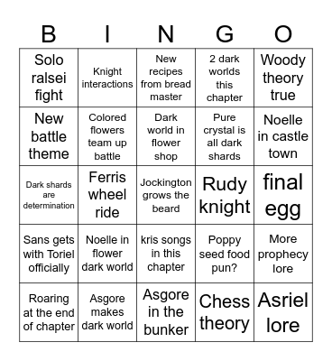 CHAPTER 5 (Normal route) Bingo Card