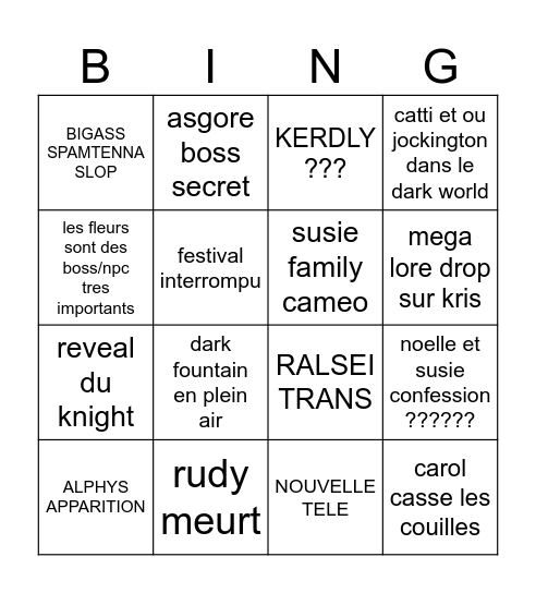 DELTARUNE BINGO Card