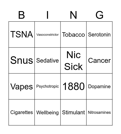 Aubrey's Exhibtion Bingo Card