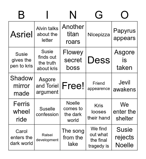Chapter 5 Bingo Card