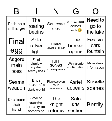DELTARUNE CHAPTER 5 Bingo Card