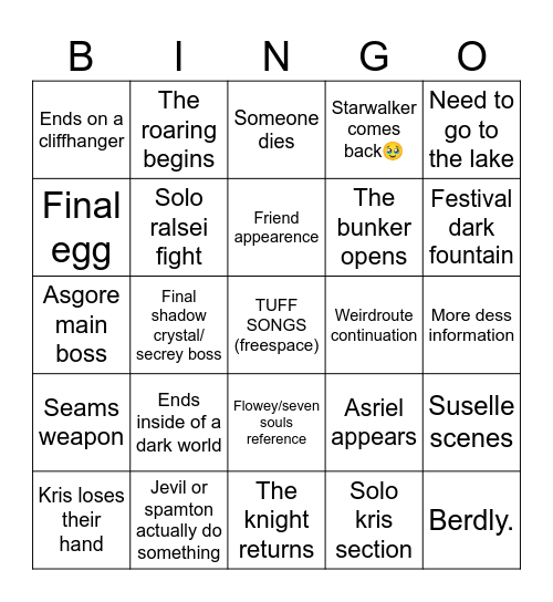 DELTARUNE CHAPTER 5 Bingo Card