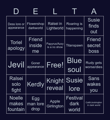 Deltagoon chapter 5 Bingo Card