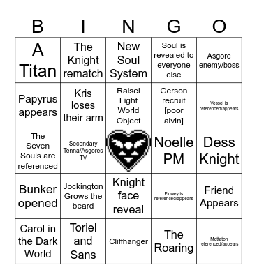 DELTARUNE CH5 Bingo Card