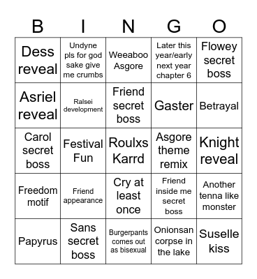 Chapter 5 copium Bingo Card