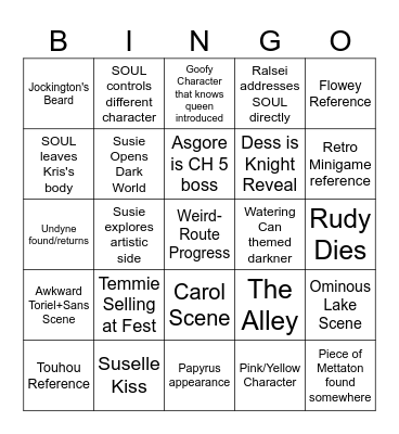 Maggie DR Theory Bingo Card