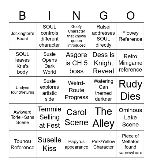 Maggie DR Theory Bingo Card