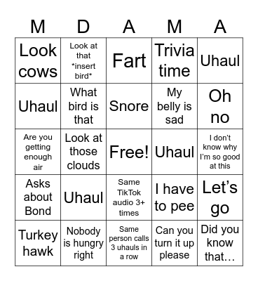 Who says what Bingo Card