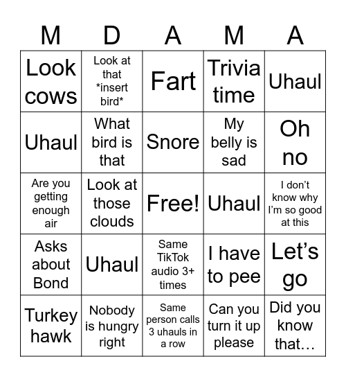 Who says what Bingo Card