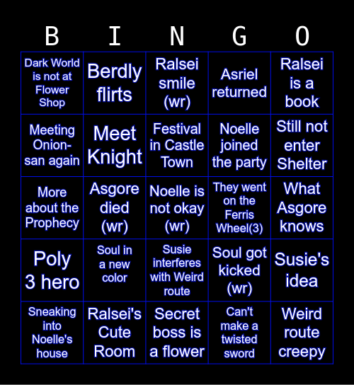 H Bingo Card
