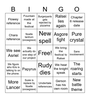 CHAPTER 5 Bingo Card