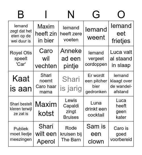 SHARI LAMBINGO Card