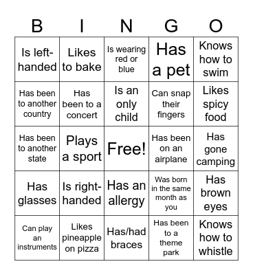 Icebreaker Bingo: Find Someone Who Bingo Card