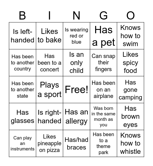 Icebreaker Bingo: Find Someone Who Bingo Card