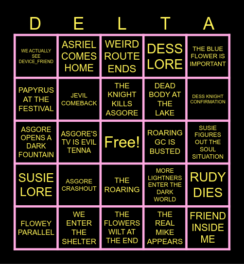 CHAPTER FIVE BINGO Card
