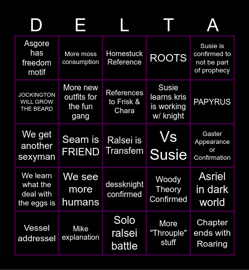 DELTARUNE BINGO Card