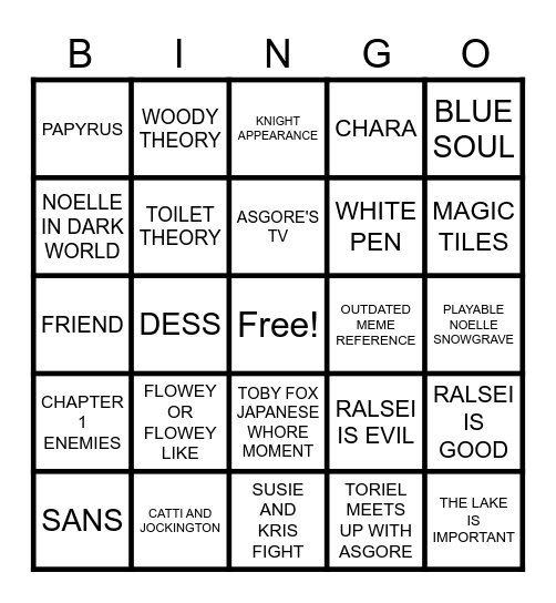 DELTAROONS Bingo Card