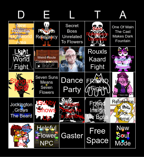 Sardine's Deltarune Chapter 5 Bingo Card