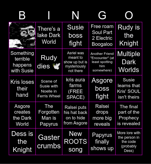 DELTARUNE CHAPTER 5 Bingo Card