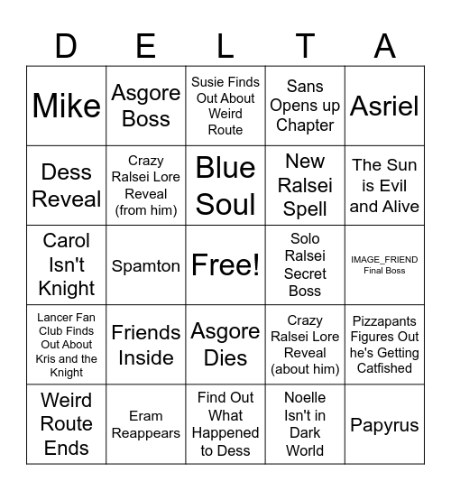 Diltarun Bingo Card