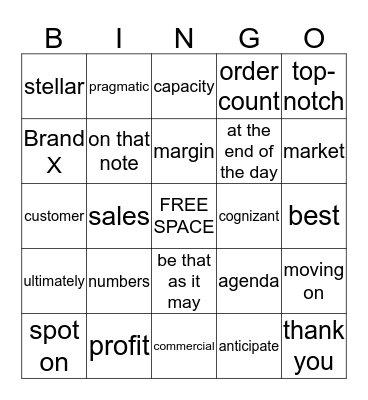 Boss Man Bingo Card