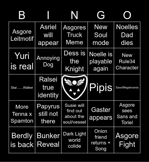 Deltarune Chapter 5 Bingo Card