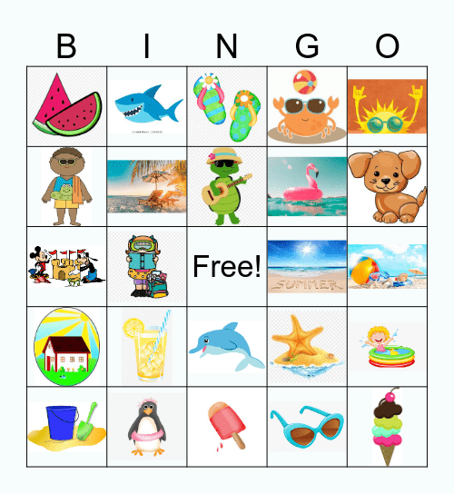 Summer Images Bingo Card
