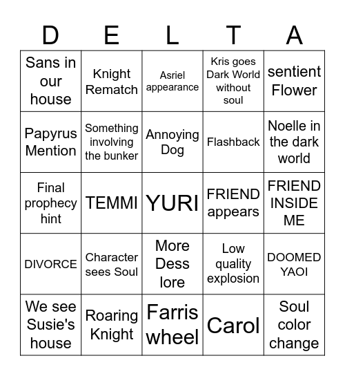 CHAPTER 5 Bingo Card