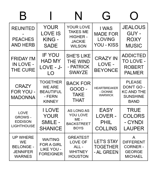 HAPPY VALENTINES DAY Bingo Card