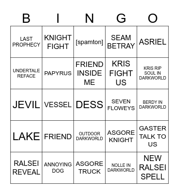 DLETARUNE CHAPTER 5 Bingo Card