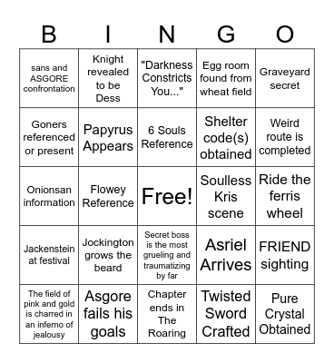 CHAPTER 5 Bingo Card