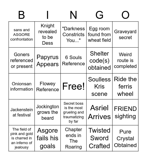 CHAPTER 5 Bingo Card