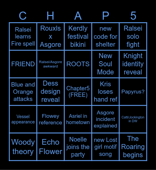 DELTARUNE Bingo Card