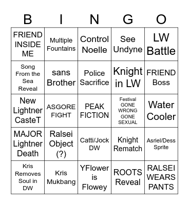 DELT THE RUNE CHAPTER 5 FUCKIGN Bingo Card