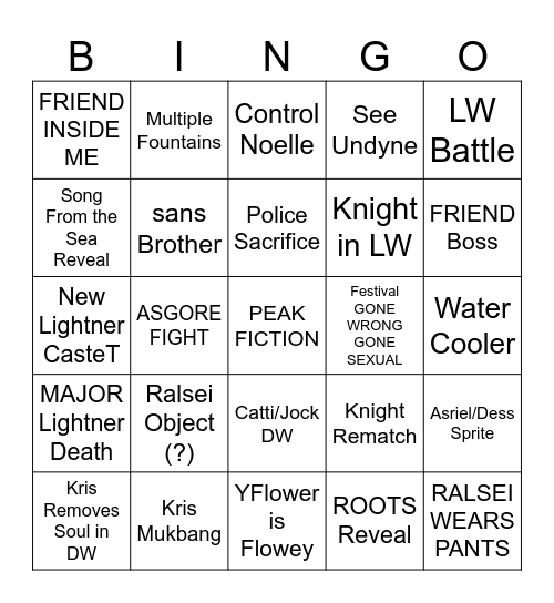 DELT THE RUNE CHAPTER 5 FUCKIGN Bingo Card