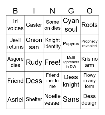 Chapter 5 Bingo Card