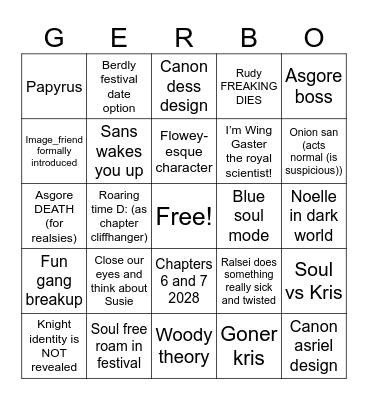 Myles Bingo Card