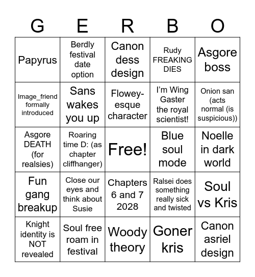 Myles Bingo Card
