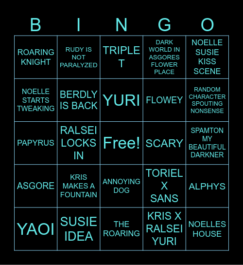 DELTARUNE CH5 Bingo Card
