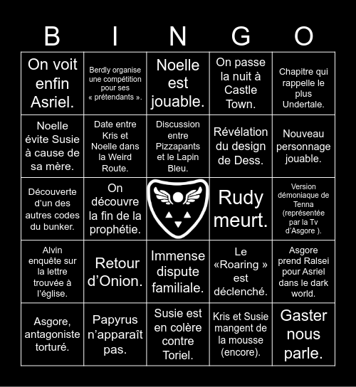 Deltarune Chapter 5 Bingo Card