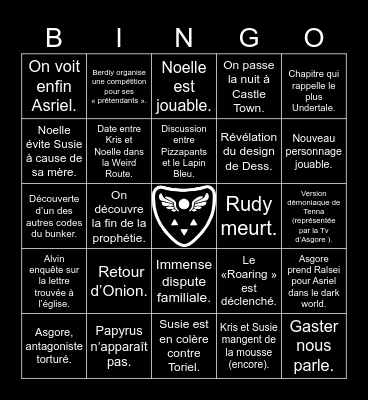 Deltarune Chapter 5 Bingo Card