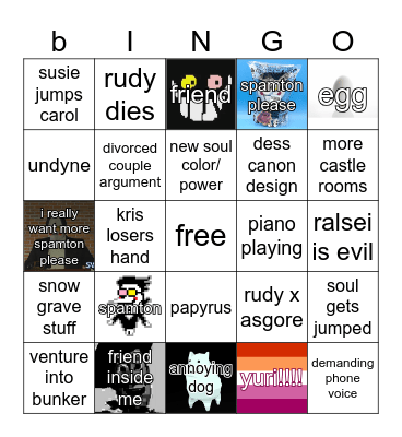 deltarune chapter five bingo Card