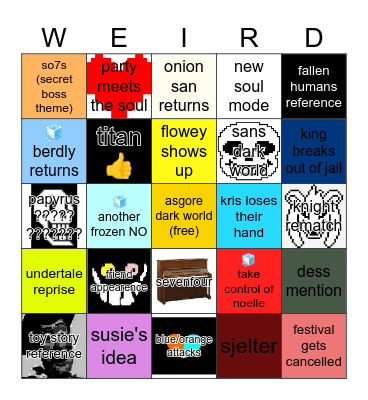 dletuarenre bingo Card