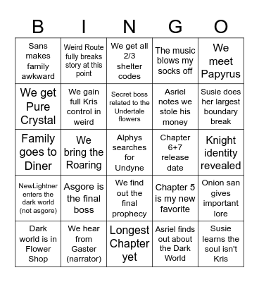 dt bingo board Bingo Card