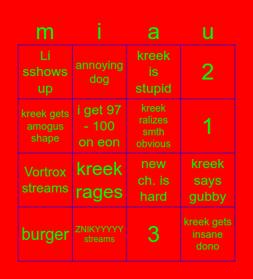 kreek craft deltarune ch 5 stream Bingo Card