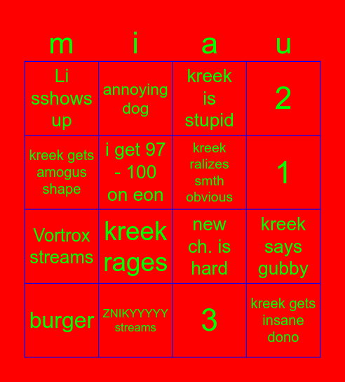 kreek craft deltarune ch 5 stream Bingo Card