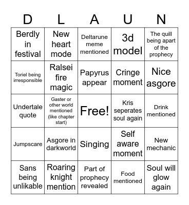 Bingi cwrd deltqrune chapter 5 Bingo Card