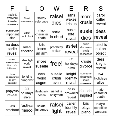 deltarune chapter 5 megabingo Card